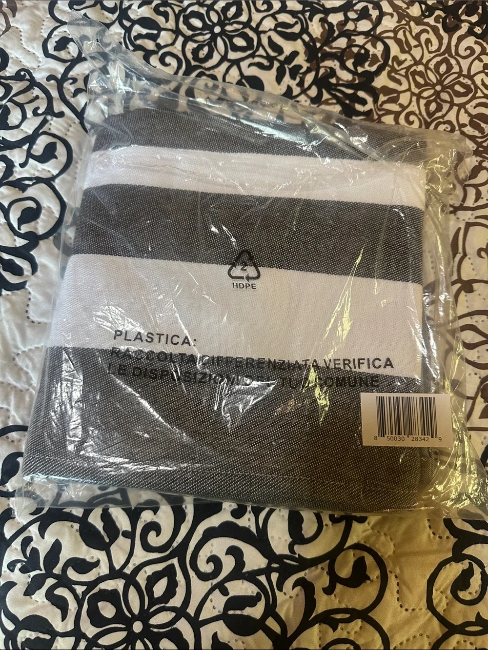 Lolavida Black and White Striped Beach Towel